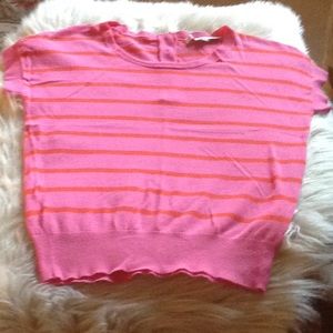 Loft - Sweaters- Pink/Orange Stripe - Sz XS